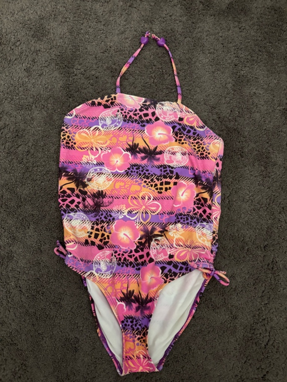 Y2K Girls One-Piece OP Swimsuit Tropical  Size 10-12